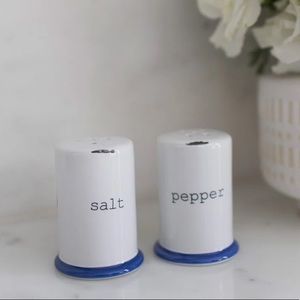 NIB Canvas Home Hand-Glazed Salt and Pepper Shakers from the Tinware Collection